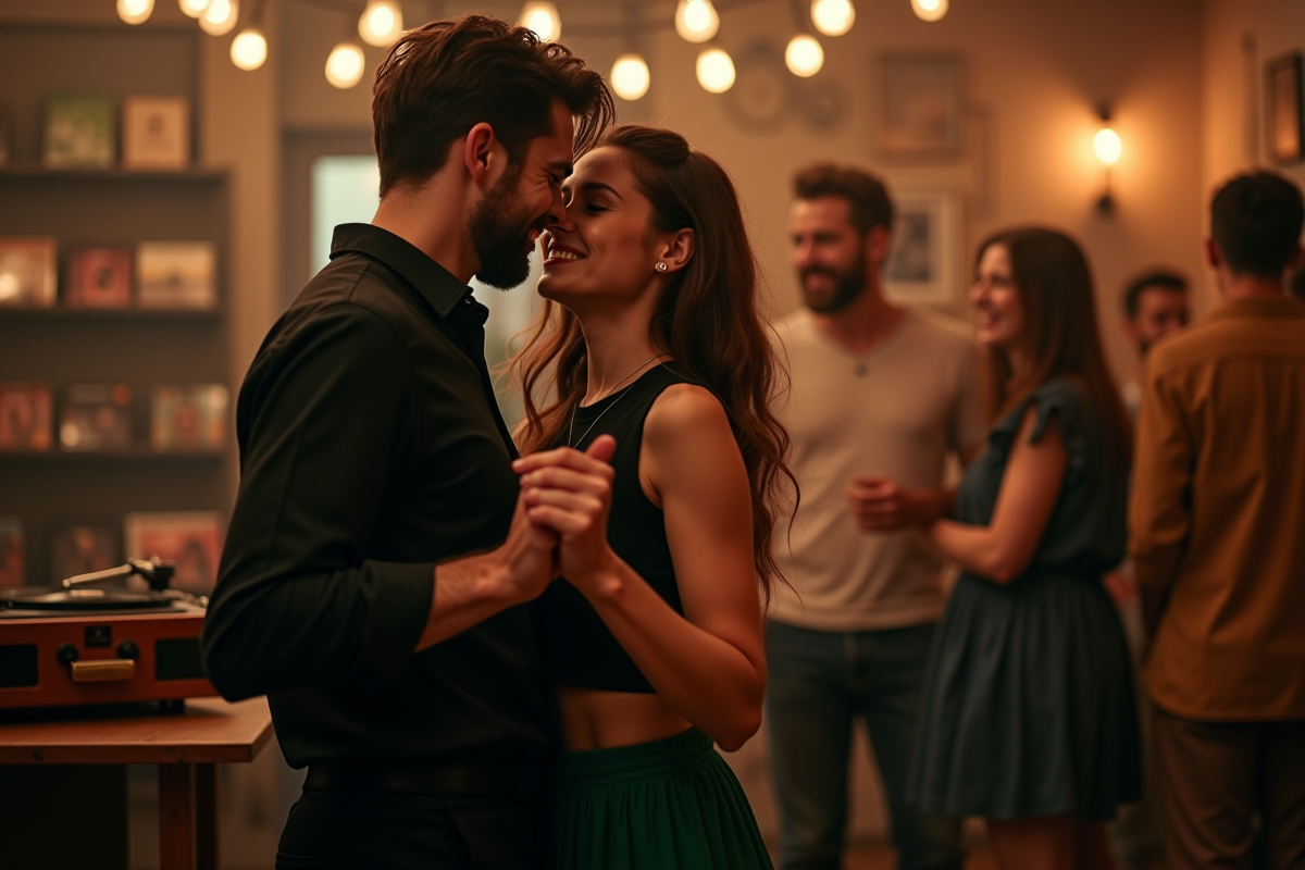 Couple en danse lente lors d
